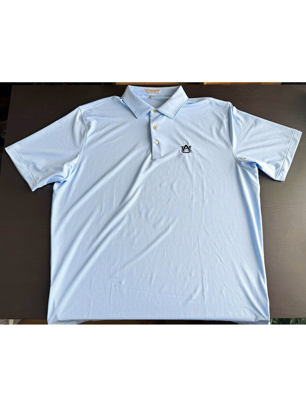 Peter Millar Summer Comfort Auburn Tigers Polo Mens XXL Blue Stripe Stretch